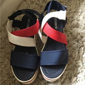 ANDREA FENZI Red and White Sporty Sandals size 5